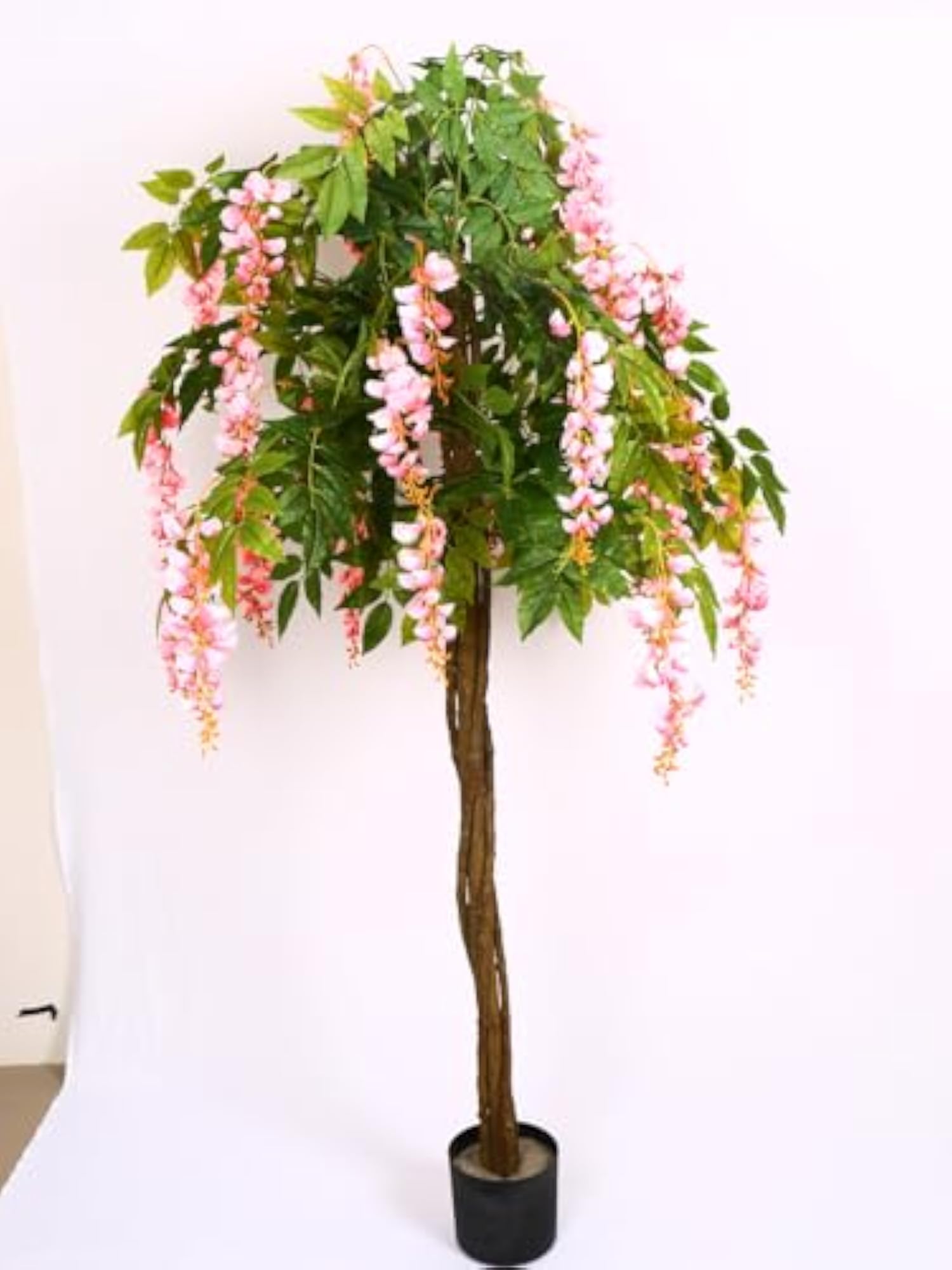 Artificial Wisteria Flowers Plant with Pot, Pink