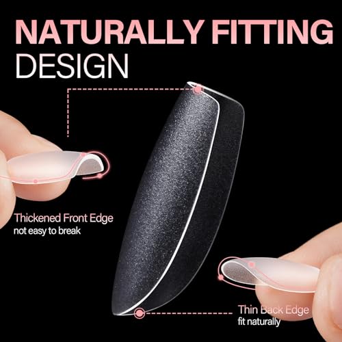 AILLSA Extra Short Coffin Nail Tips 15 Sizes Options Gel Nails Tips Full Cover Matte Prefiled Coffin Nails Tip Clear Soft Fake Nail Tip 240PCS with Storage Box
