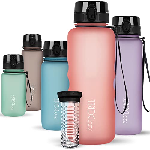 720°DGREE Gourde d'Eau 1,5l “uberBottle“ +Fruit-Infuseur, softTouch - Sans BPA, Anti-fuite - Bouteille XL - Water bottle, Bidon idéale pour Sport, Gym, Randonnée, Camping, Université, Voyage, Travail
