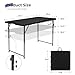 Byliable Folding Table 4 Foot Portable Heavy Duty Plastic Fold-in-Half Utility Table Small Indoor Outdoor Adjustable Height Folding with Carrying Handle, Camping and Party, Black