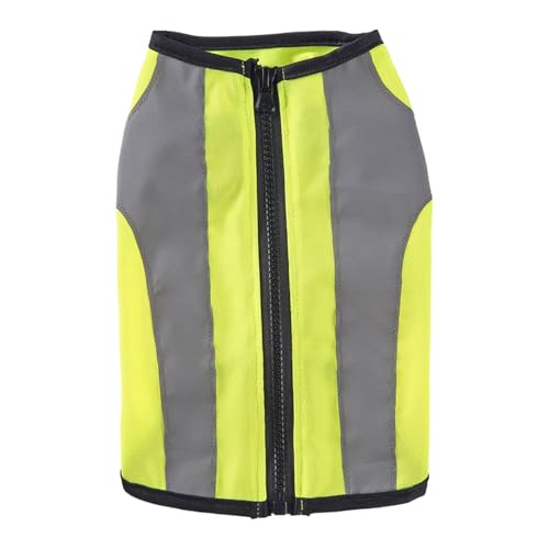 Dopsyesn Chaleco Reflectante para Perros | Chaleco De Seguridad con Cremallera para Mascotas | Chaqueta Fluorescente Visible Transpirable para Cachorros, Paseos Y Caza