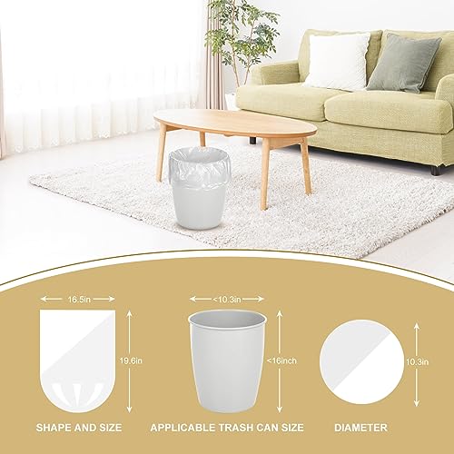 Image of 2.6 Gallon Small Trash Bags, Magesh 2.6 Gallon Trash Bag Strong, Leakage-Free, Small Garbage Bags Unscented Thick for Bathroom, Office, Kitchen Mini Trash Can, 100 Bags, Clear