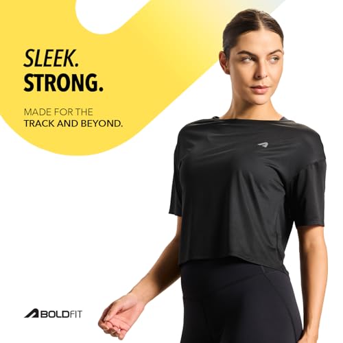 Image of Boldfit Tshirt for Woman Relaxed fit Gym Tshirt for Women Workout Lightweight t Shirt for Woman Workout Women t Shirt Round Neck t Shirts for Ladies Gym Dress