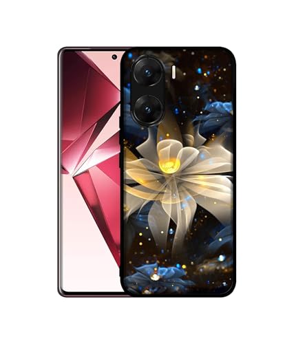 Image of Art Flower Design Premium 2D Printed Metal Back Case Cover for Vivo V29E 5G