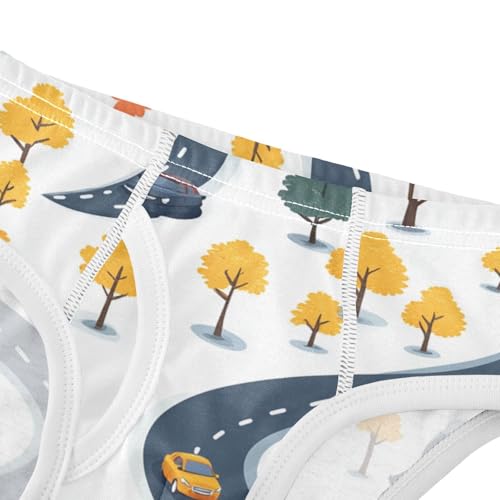 KLL Cute Pattern Cars Road Toddler Boys Comfort Briefs Breathable Undies4