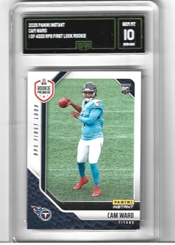 Graded Gem Mint 10 Panini Instant 2025 Rookie Premiere Cameron Cam Ward Rookie Card Titans Top Overall Draft Pick Young Star Quarterback