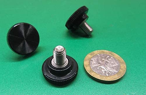 18-8 SS Plastic Head Knurled Thumb Screws FT 1/4-28 x .375" Length, 10 Pack