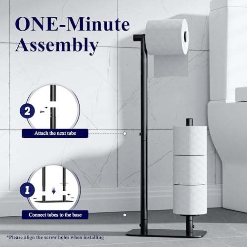 image for Kitsure Toilet Paper Holder Free Standing - Large Capacity Toilet Pape