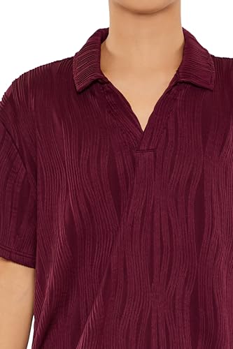 Camiseta Polo ajustada de hombre Forever 21 con textura y cuello en V miniatura 3