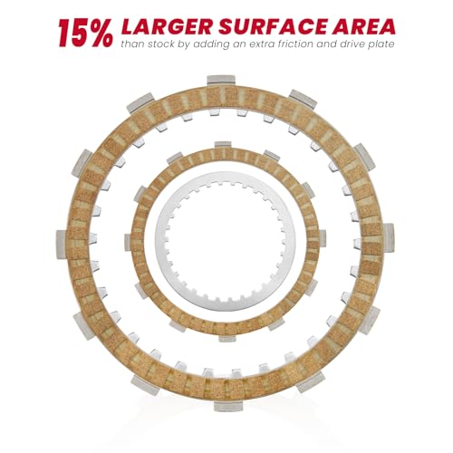 Image of Twin Cam Extra Plate Friction Steel Clutch Kit compatible with Harley Softail Touring Dyna Trike Twin Cam models 98-17, Evolution 1340 models 1998-1999 Replace of P /N 37980-10, 307-30-10013
