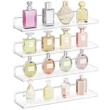 Lifewit Repisas flotantes Juego de 4, Acrílico Transparente de Montados en la Pared 38cmx10cm, Baldas Almacenamiento...