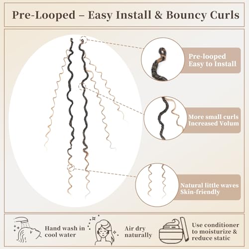 Image of 8 Packs Curly Boho Braids Faux Locs Crochet Hair, 14 Inch Goddess Locs