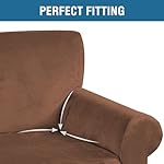 H.VERSAILTEX Stretch Velvet Armchair Cover Couch Covers 1 Cushion Chair Slipcover for Living Room Furniture Cover Crafted from Thick Comfy Rich Velour (Chair 31"-49", Caramel) - Image 4