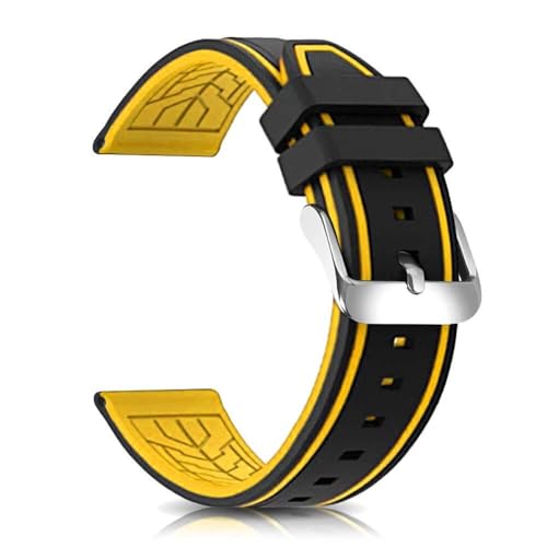 Bracelet montre silicone bicolore 24mm étanche avec boucle