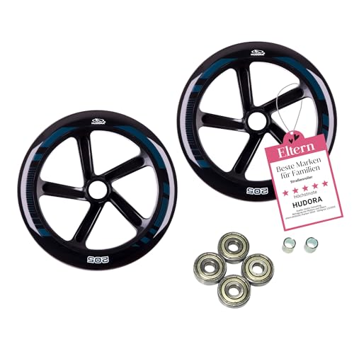 HUDORA Ersatzrollenset schmal - 2 PU gegossene Ersatzrollen für HUDORA BigWheel 205 Scooter - schnelle & schmale 205mm Ersatzräder mit ABEC 5 Kugellager - BigWheel 205 Ersatzteile Roller Zubehör HUDORA Ersatzrollenset schmal - 2 PU gegossene Ersatzrollen für HUDORA BigWheel 205 Scooter - schnelle & schmale 205mm Ersatzräder mit ABEC 5 Kugellager - BigWheel 205 Ersatzteile Roller Zubehör