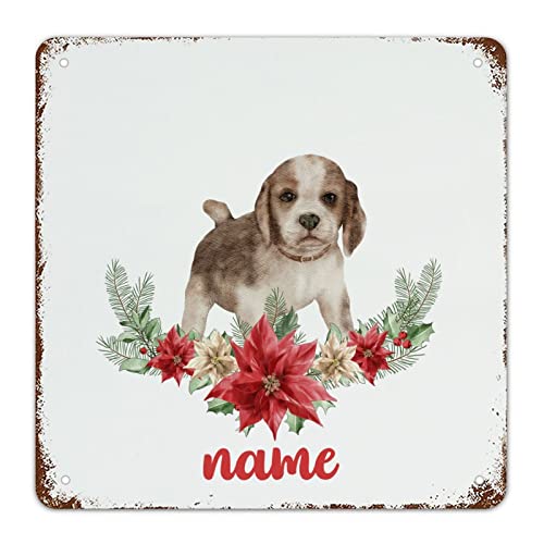 Plaque rétro en métal Golden Retriever pour une cuisine rustique de Noël