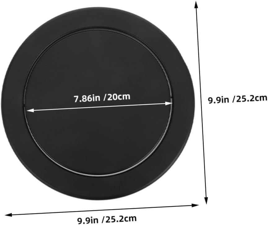 KICHOUSE Countertop Trash Bin Lid 2pcs round Stainless Steel Swing Cover Recessed Drop-in Trash Can Lid for Kitchen Bathroom Hotel Use Compatible with 21-24cm Cutouts
