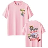 Camiseta Bad Bunny Hombre Camiseta Estampada Manga Corta Reggaeton Urbano Streetwear Moda Verano Diseño (Pink,M)