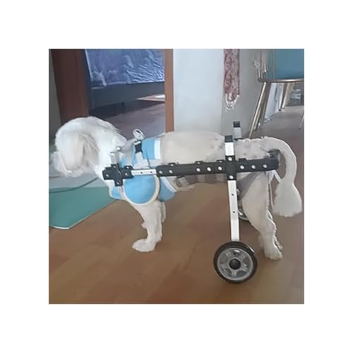 Adjustable Dog Rehabilitation Cart Pet Assistant Device, 2 Wheels Wheelchair Stroller for Doggy Cat Back Legs, Disabled Dog Mobility Assisted Car(Small)