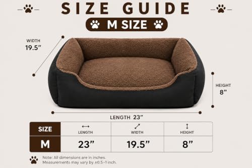 Image of SITSNOOZE Dog Beds Dogs & Cats, Rectangle Washable Pet Bed Comfortable and Breathable Pet Sofa Warming Orthopedic and Non-Skid Bottom (Reversible) (Black, M)