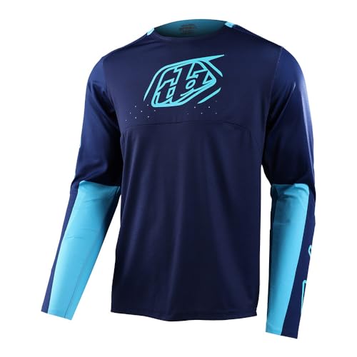 Troy Lee Designs Long Sleeve Sprint Adult Mountain Bike BMX Jerseys, Icon Navy, XX-Large