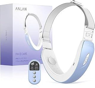 V-Face Lifting Beauty Belt,ANLAN Double Chin Exerciser Machine,Microcurrent Face Shaping Device,Electric Face Massager,Skin Tightening Machine with 6 Modes and Remote Control for Women and Men