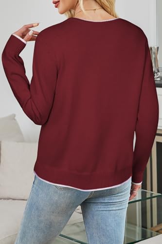 Image of Cakulo Womens Bow Tie Sweater V Neck Cardigan Sweaters 2026 Lightweight Spring Fashion Knit Cardigans Outfits