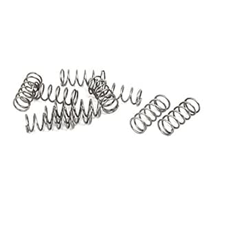 Sourcing Map 10Pcs Compression Spring, 4mm OD, 0.3mm Wire Size, 20mm Free Length, Spring Steel Construction Extended Mechanical Compression Springs For Shop And Home Repairs, Silver Tone