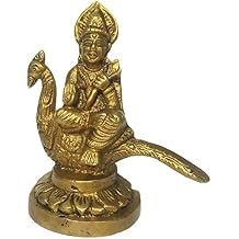 Purpledip Brass Idol Murugan Karthikeya Subrahmanya Statue 11229C