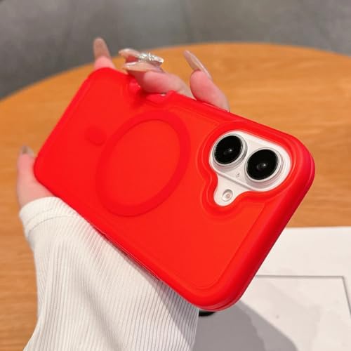 Coque iPhone 16 Pro rouge mat, étui magnétique premium de haute protection