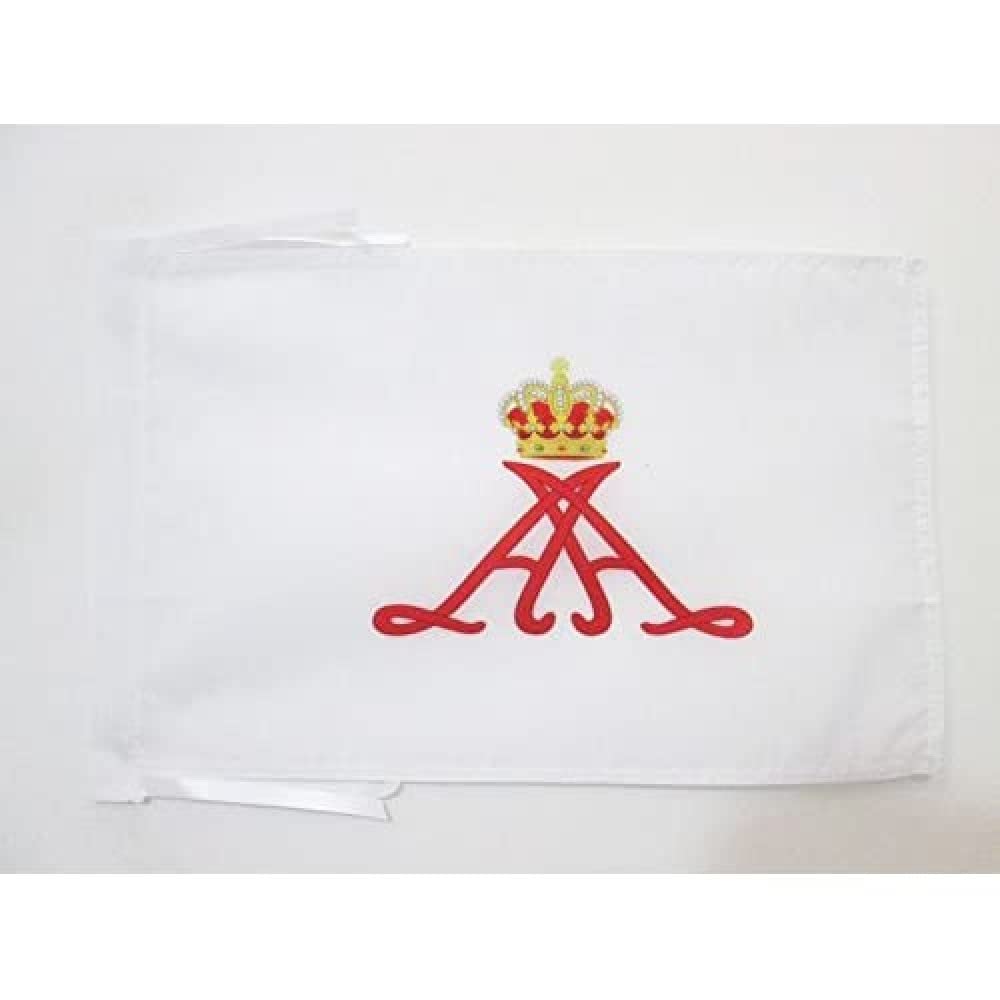 AZ FLAG - Albert II Princely Standard of Monaco Flag - 18'' x 12'' - 100% Polyester Principality of Monaco Small Banner with Two Cords - Fade Resistant - Vivid Colors - 18x12 in - 45x30 Cm โ image 1