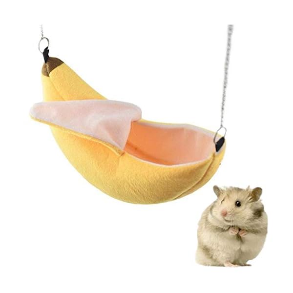 Ismarten banana hamster bed house hammock small animal warm bed house cage nest hamster accessories for sugar glider hamster small bird pet - image 3