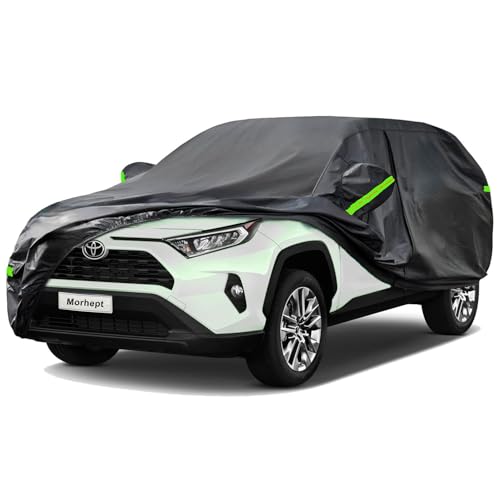 Image of Car Cover for Toyota RAV4, Waterproof with Door Zipper | Custom Fit，All Weather Protection，Rain & Snow Proof，Windproof，Reflective Strips，Indoor&Outdoor Full Exterior