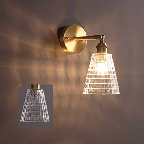 Preisvergleich Produktbild Modern Schlafzimmer E27 Wandleuchte Innen, Auccy Creative Messing LED Wandleuchten Lampenschirm aus Glas Wandlampe für Nacht Flur Wohnzimmer Dekoration Wandbeleuchtung Licht