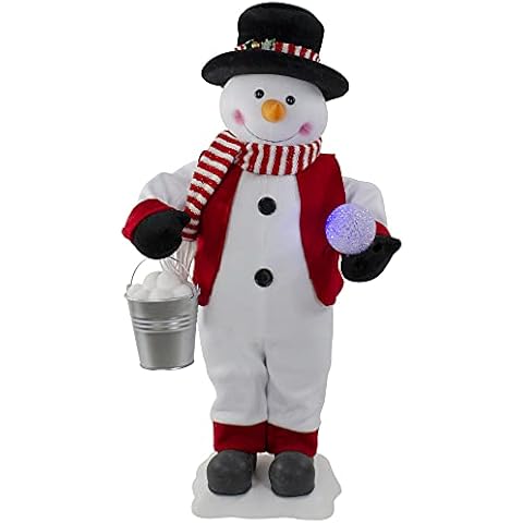 24" Lighted and Animated Musical Snowman Christmas Figure Cover