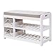 BINGFANG-W Scarpiera scarpa di legno Banco di stoccaggio di scarpe rack Corridoio Credenza organizzatore con ammortizzatore di sede 70x28x42cm (Colore: Grigio, Dimensione: 70x28x42cm) Scarpe Organizza
