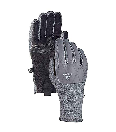 HEAD Women's Hybrid Glove, Cold Weather Running Gloves (Small, Grey)