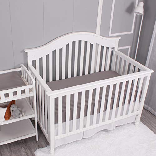 Belsden 3 Pack Microfiber Durable Crib Sheets Fitted, Silky Soft Smooth Breathable Baby Sheets Set, 28''X52'' Fits Standard Crib And Toddler Mattresses, White & Grey & Black #TOP4