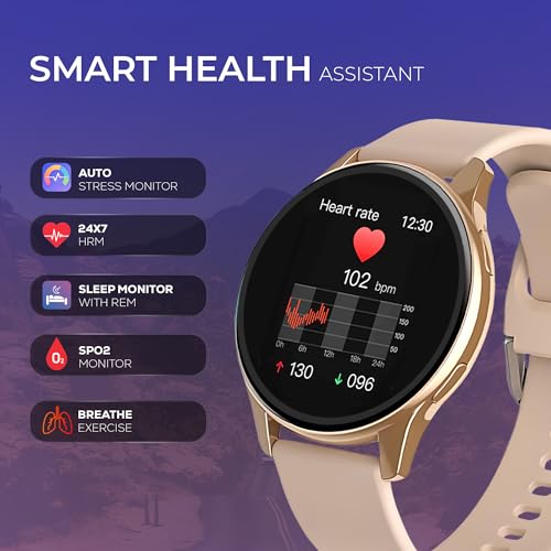 Image of GameSir Active 5 MAX Round Smart Watch HD Display 1.3 inch Screen IP68 Waterproof, Sunlight Resistance Bluetooth Calling, Multi Features Round Dial Wireless Charging Smart Watch for Men & Women (Pink)