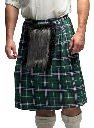 Boland - Schottenrock für Erwachsene, Kilt für Faschingskostüme, Mottoparty, Halloween oder Karneval, schottische Tracht, Grün