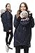 Produktbild GFWL Tragejacke Umstandsmantel #6in1, Rückentrage, Zwillingstrage, Allrounder, wasserdicht Love Shelter Tandem GF2325XD in Marine Plus rot-weiße Ankern auf Marine, Größe Damen EU:36 Small