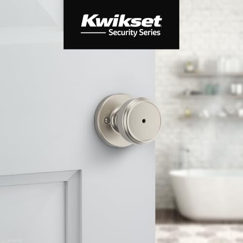 Image of Kwikset Maven Privacy Door Knob for Bedroom and Bathroom, Satin Nickel