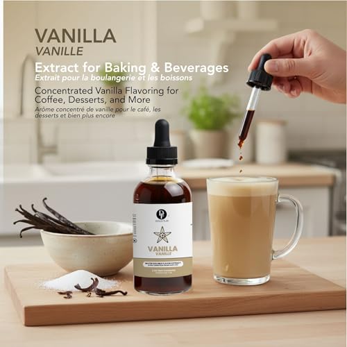 Image of Dolce Flav Vanilla Extract - 2 Ounce Water-Soluble Kosher, Sugar-Free, Concentrated Vanilla Flavoring for Baking, Cookies & Desserts, Includes Measured Dropper