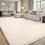 Treeboy Carpet Rugs Living Room Large 120 x 160, MilkWhite Rug for Bedroom Washable Area Rugs Anti Slip Fluffy Rug Shaggy Cream Carpets Extra Large Rugs for Living Room Kids Room
