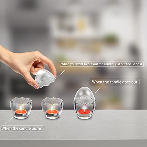 Tealight Candle Holder Set Of 6, Clear Glass Tea Light Candle Holders (Egg Shape) For Wedding Centerpieces. #TOP3