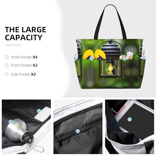 Firefly And Lantern Large Beach Tote Bag Women Beach Tote Bag For Pool Gym Grocery Travel With Multiple Pocket3