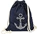 Gym Bag Sylt Anker Blau der Hipster Rucksack - Daypack, Brotbeutel, Turnbeutel und vieles mehr
