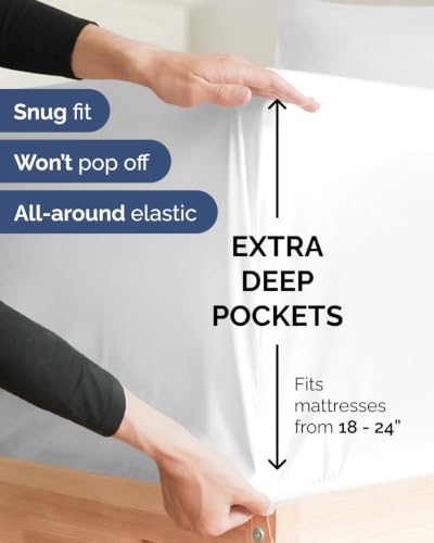 Image of Flex Top Split Head King Sheet Set - 4 Piece Extra Deep Sheets - White
