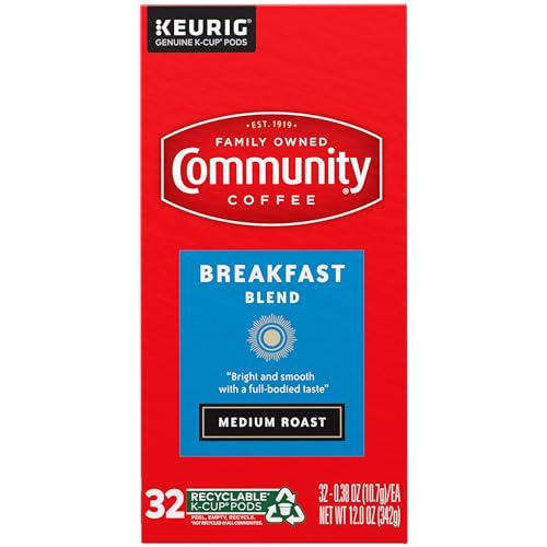 Image of Community Coffee Breakfast Blend, Medium Roast, Single-Serve Keurig K-Cup Pods, 32 Count (Pack of 4)