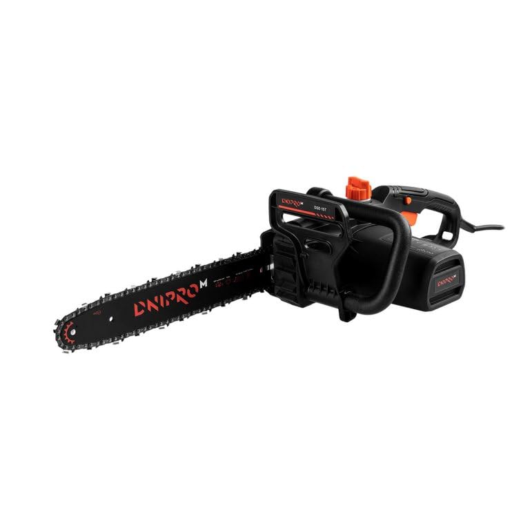 Dnipro‑M Motosierra Eléctrica 1600W con Cadena 3/8” LP, Tensado SDS sin Llave, Barra 35 cm, Parada de Emergencia, Lubricación Automática y Uso Semiprofesional – DSE‑15T